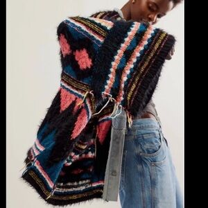 Rare - Free People Running Wild Poncho NWT SZ M/L MSRP $398